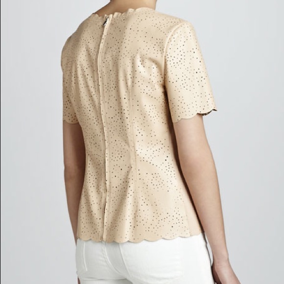 BCBGMaxAria leather top in beige - Picture 2 of 5